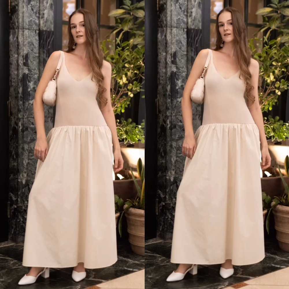 Moon River Cream Sleeveless Dress - Picture 2 of 11